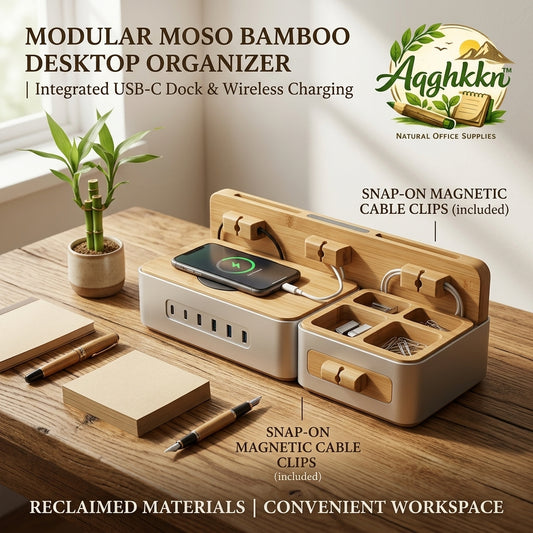 Aqghkkn™ Minimalist Desktop Organizer – Multi-Compartment Storage Case for Office Supplies, Makeup & Vanity Essentials – Space-Saving, Durable & Modern Aesthetic Design